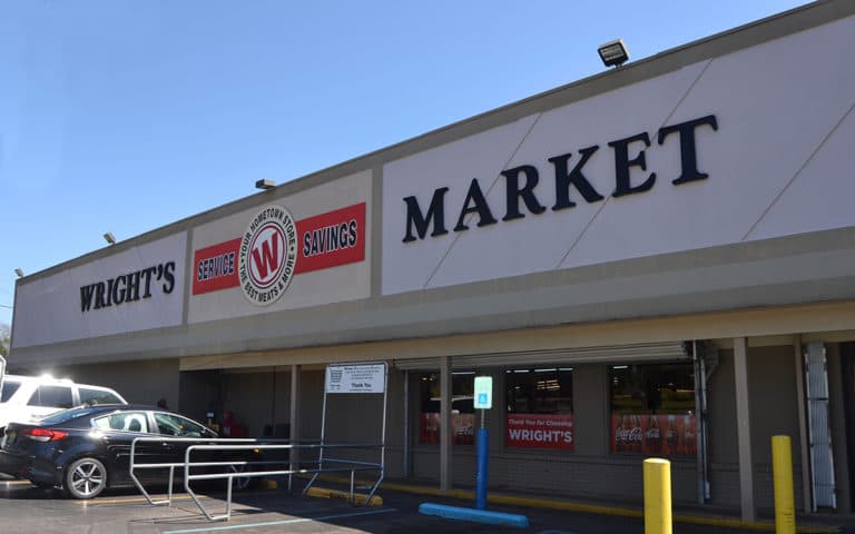 Wright's Market storefront in Opelika, Alabama